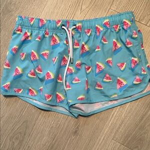 Franks Blue Watermelon Print Women's Swim Shorts